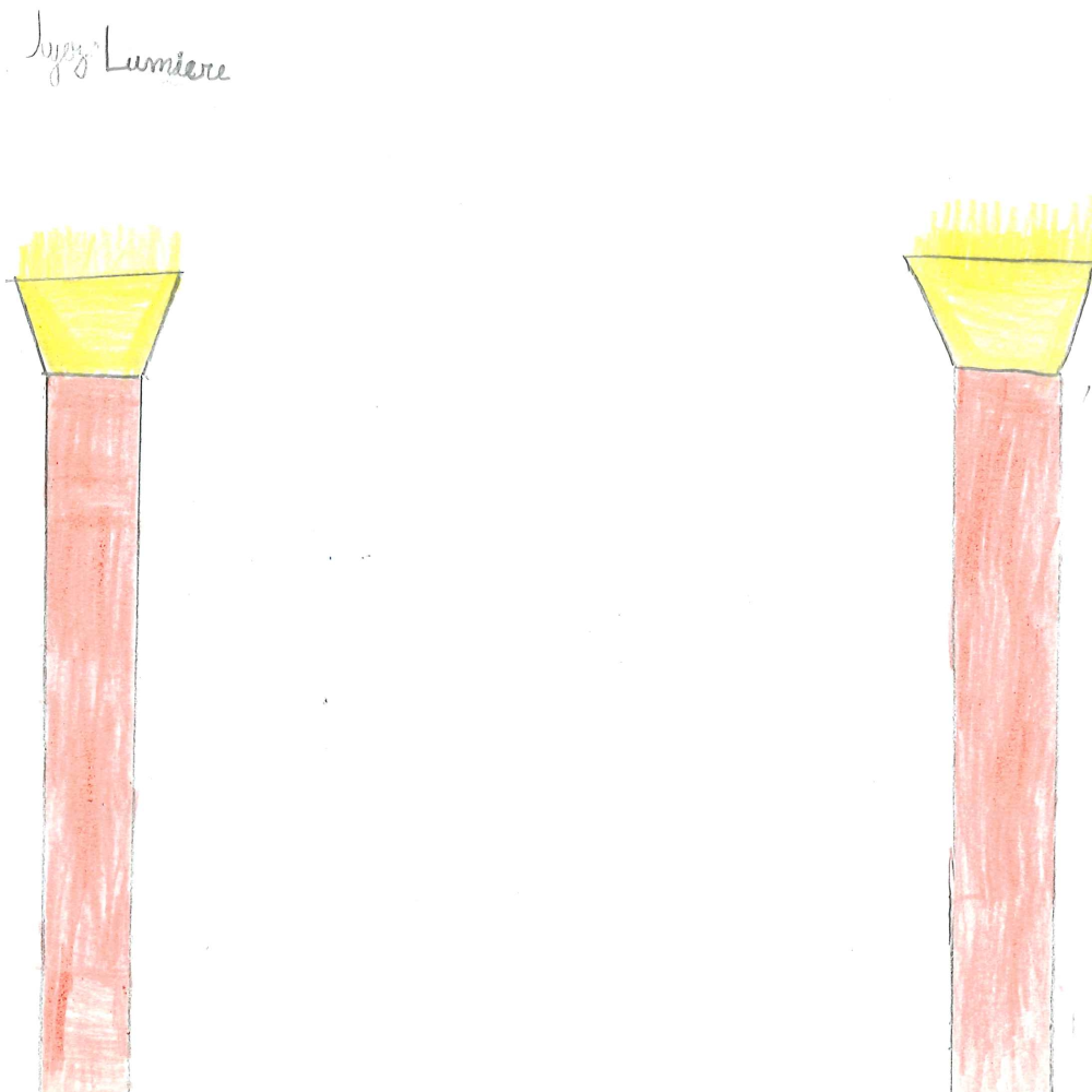 Dessin de Ayeza (7 ans). Mot: LumièreTechnique: Crayons.