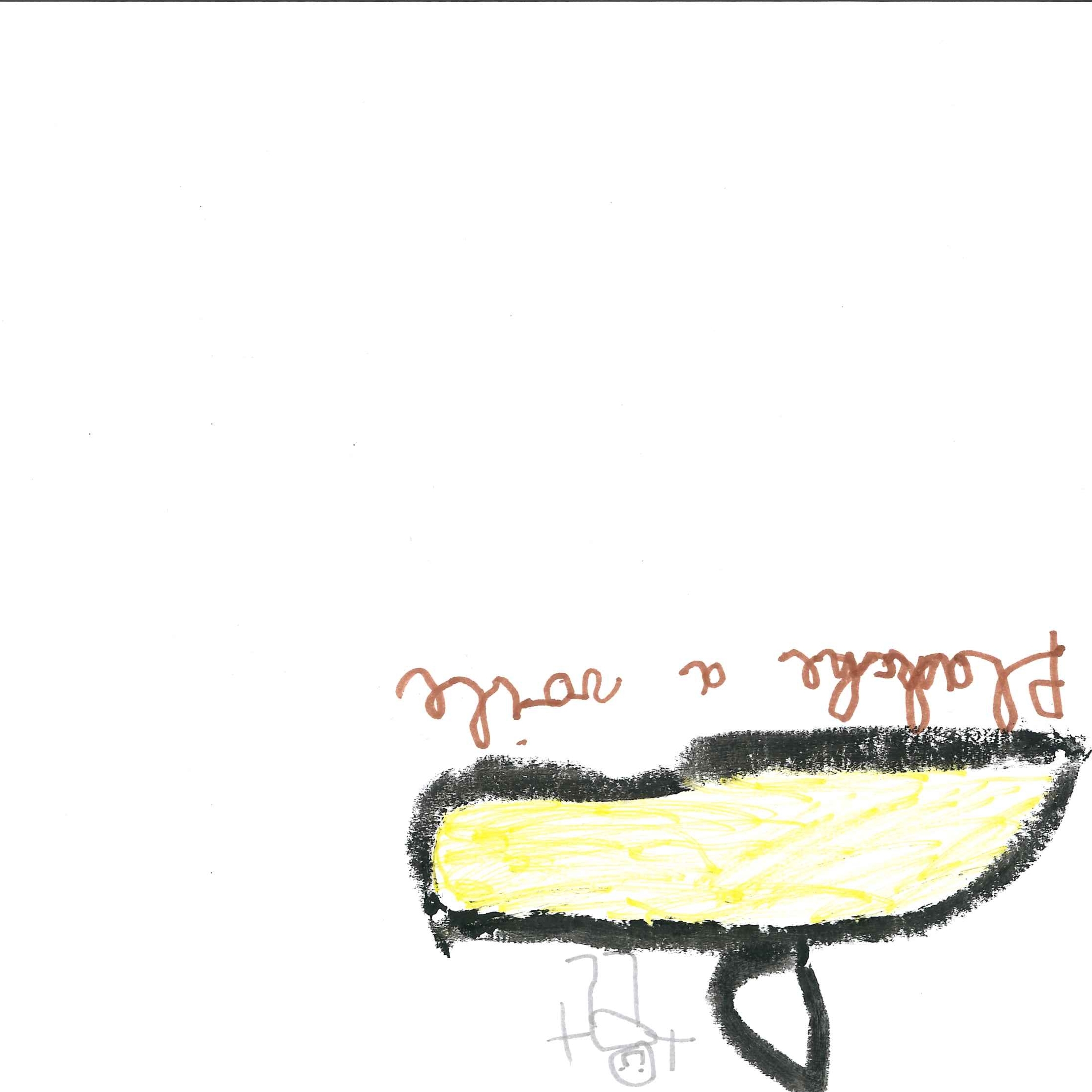 Dessin de Edan (6 ans). Mot: Planche à voileTechnique: Pastels.