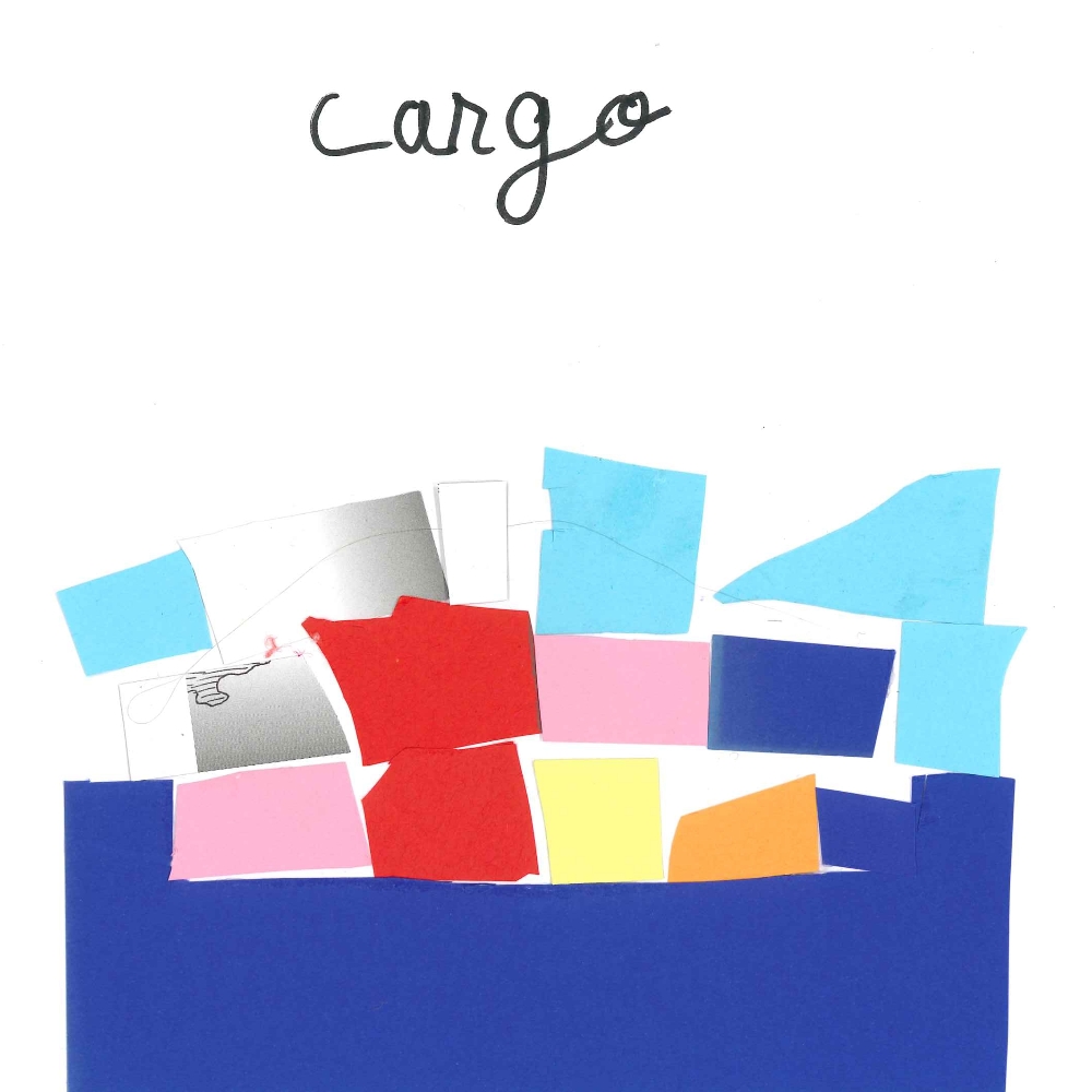 Dessin de Mégane (8 ans). Mot: CargoTechnique: Découpage / Collage.