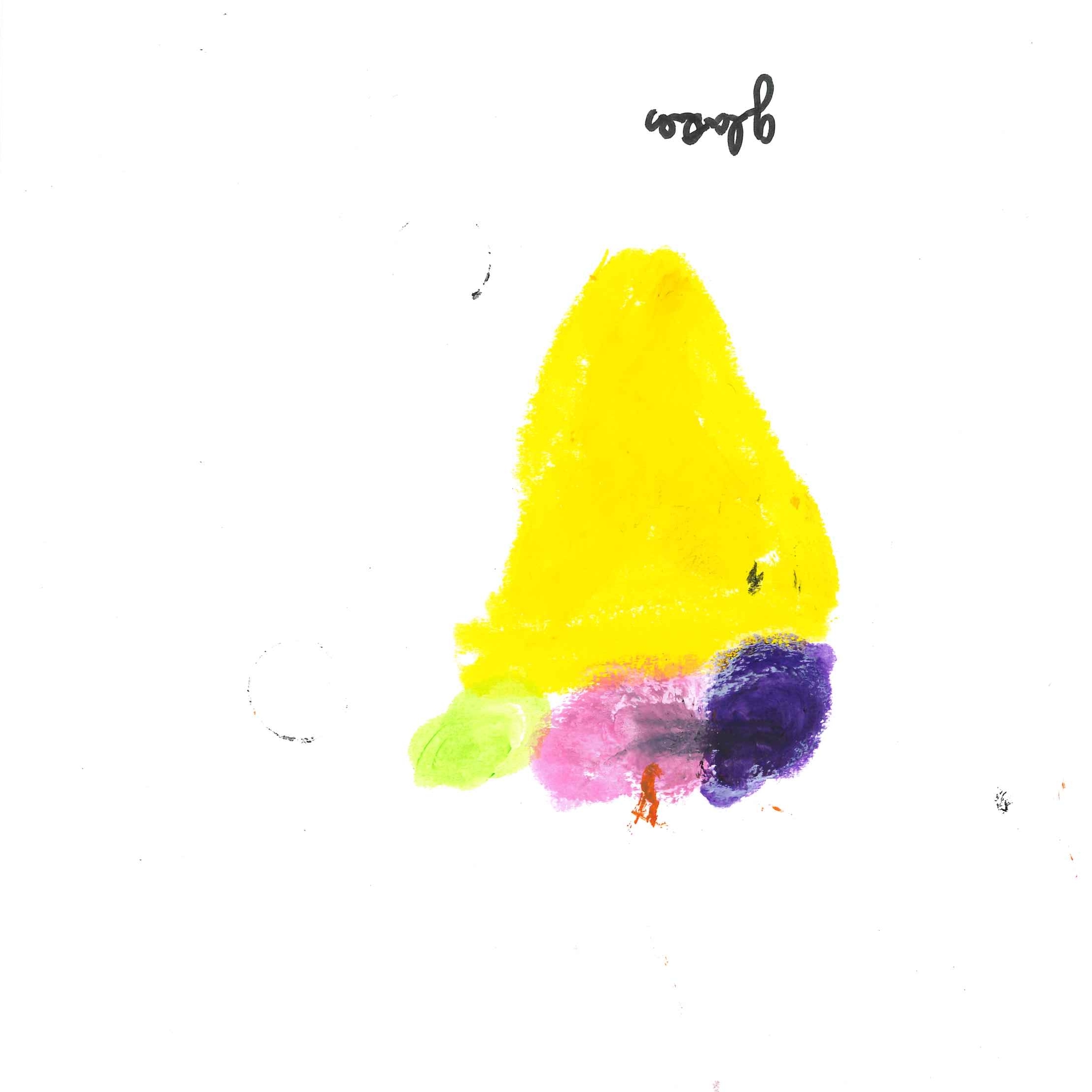 Dessin de Délia (7 ans). Mot: GlaceTechnique: Pastels.