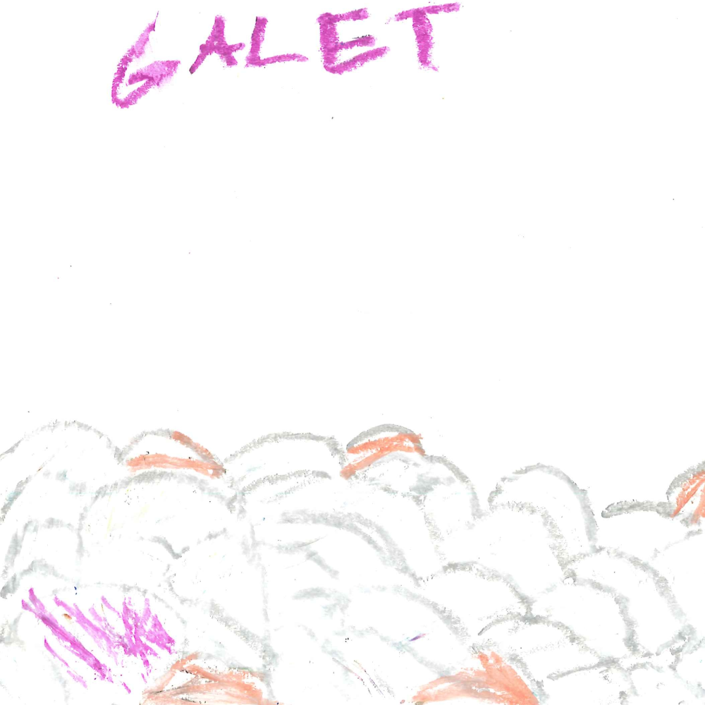 Dessin de Valérie (9 ans). Mot: GaletsTechnique: Pastels.
